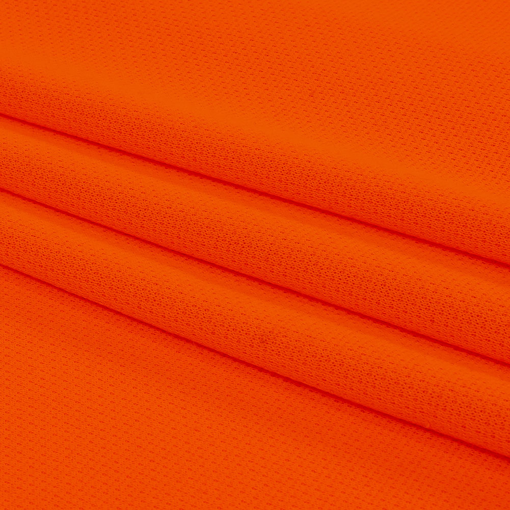 Hi-Vis Neon Orange Polyester Pique Knit