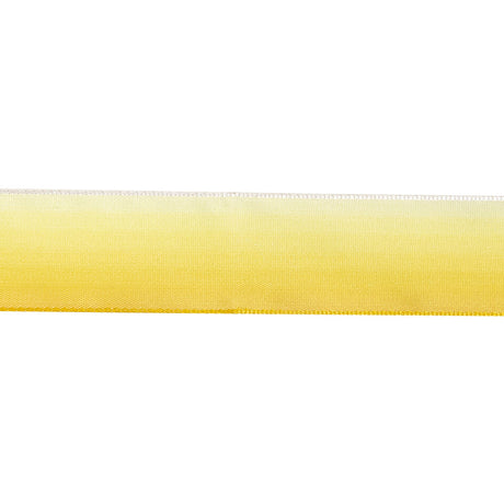 Daffodil and White Ombre Wire Edged Ribbon - 0.875"