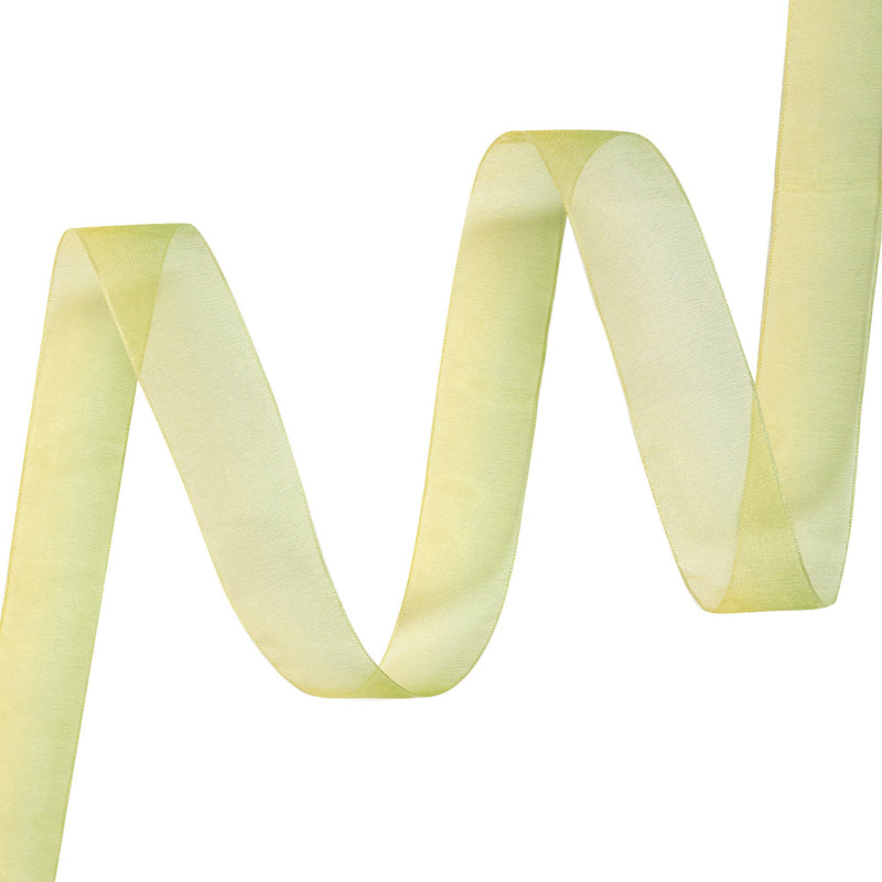 Sheer Yellow and Green Ombre Ribbon - 0.875"