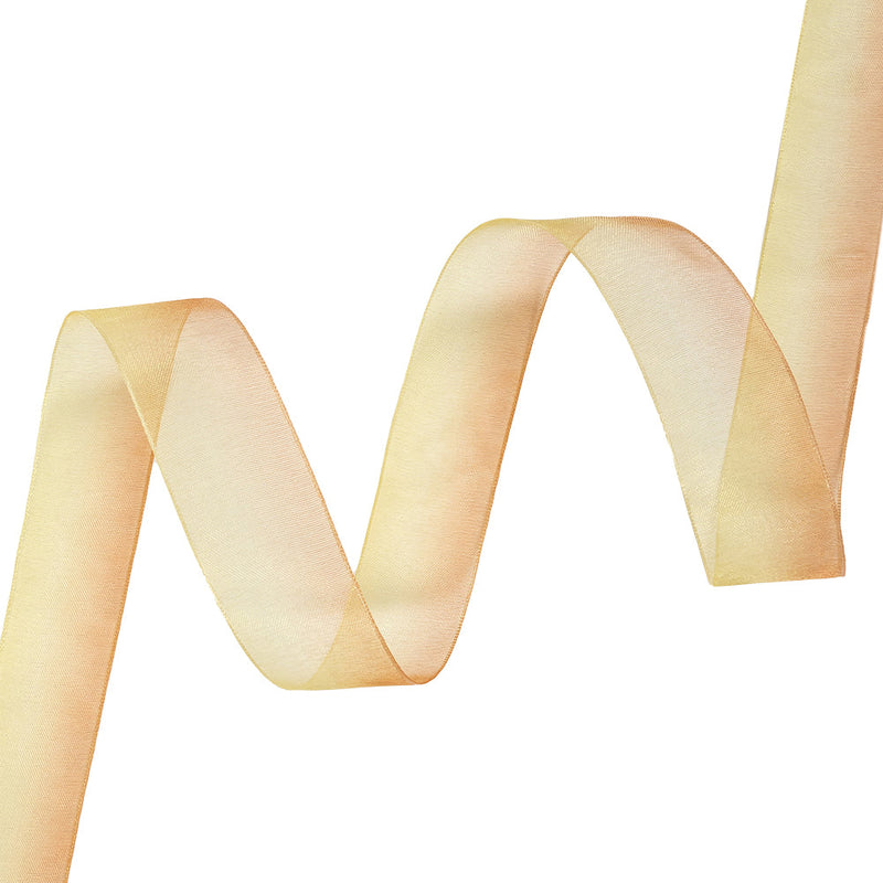 Sheer Yellow and Orange Ombre Ribbon - 0.875"