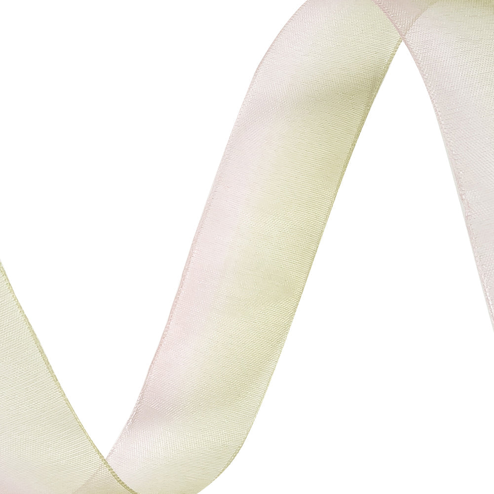 Sheer Green and Pink Ombre Ribbon - 0.875"