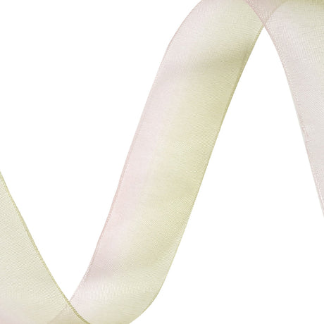 Sheer Green and Pink Ombre Ribbon - 0.875"