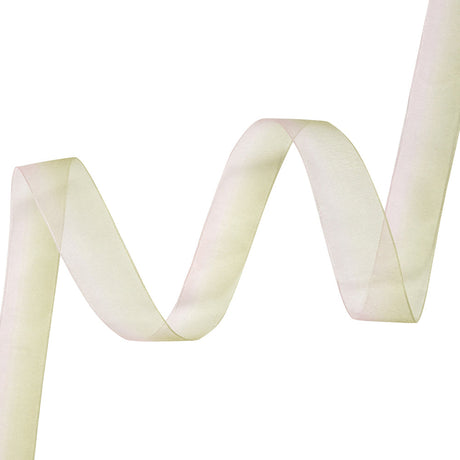 Sheer Green and Pink Ombre Ribbon - 0.875"