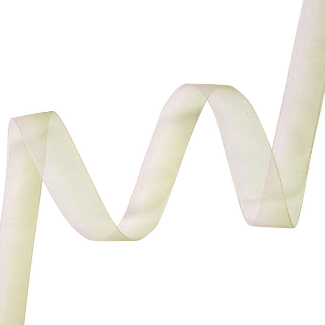 Sheer Green and Pink Ombre Ribbon - 0.875"