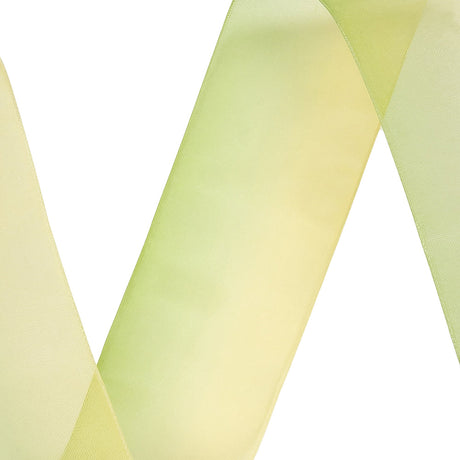 Sheer Yellow and Green Ombre Ribbon - 1.5"