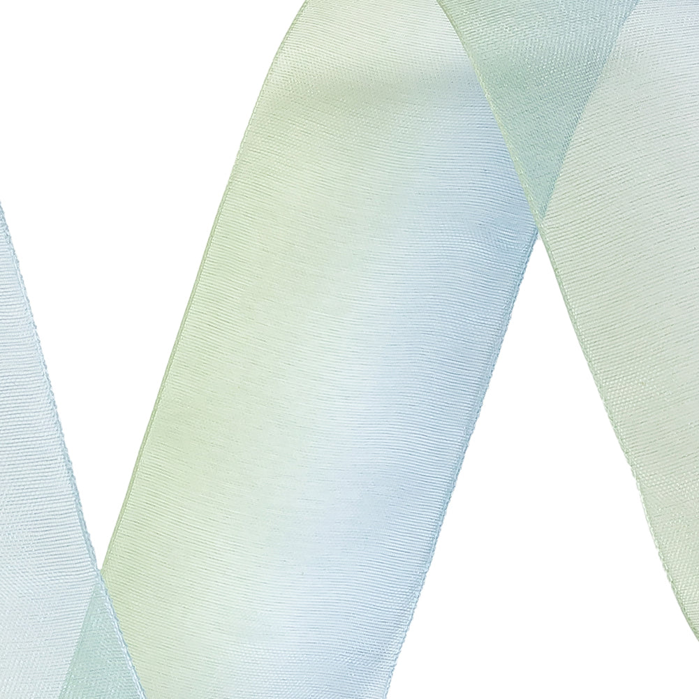 Sheer Blue and Kiwi Ombre Ribbon - 1.5"