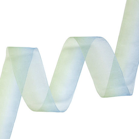 Sheer Blue and Kiwi Ombre Ribbon - 1.5"