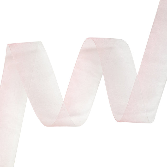 Sheer Pink and White Alyssum Ombre Ribbon - 1.5"