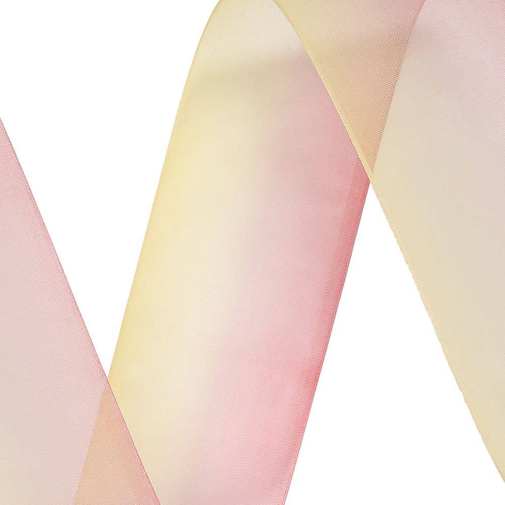 Sheer Yellow and Hot Pink Ombre Ribbon - 1.5"