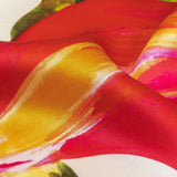 Mood Exclusive Italian Magenta, Orange and Green Lilies Silk Charmeuse