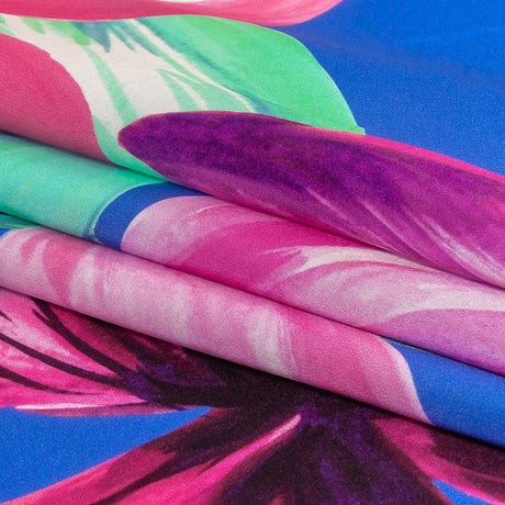 Mood Exclusive Italian Pink, Cascade and Blue Lilies Silk Charmeuse