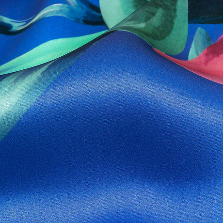 Mood Exclusive Italian Pink, Cascade and Blue Lilies Silk Charmeuse