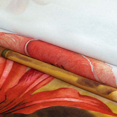 Mood Exclusive Italian Bit of Blue, Olive and Pink Pastoral Floral Border Printed Silk Charmeuse