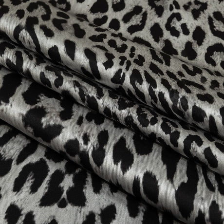 Mood Exclusive Italian White and Black Leopard Silk Charmeuse Panel