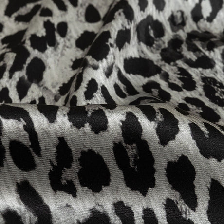 Mood Exclusive Italian White and Black Leopard Silk Charmeuse Panel