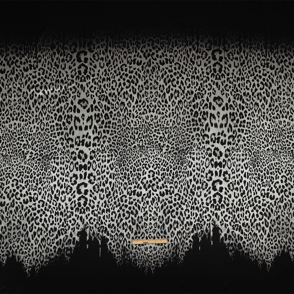 Mood Exclusive Italian White and Black Leopard Silk Charmeuse Panel