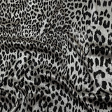 Mood Exclusive Italian White and Black Leopard Silk Charmeuse Panel