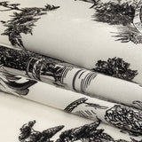 Mood Exclusive Italian Black Bean and Cloud Dancer Elegant Toile Silk Charmeuse