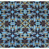 Mood Exclusive Italian Blue, Brown and Gold Bridles and Reins Silk Charmeuse Panel