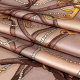 Mood Exclusive Italian Beige, Taupe and Gold Bridles and Reins Silk Charmeuse Panel