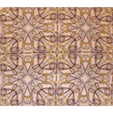 Mood Exclusive Italian Beige, Taupe and Gold Bridles and Reins Silk Charmeuse Panel