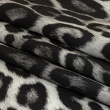 Mood Exclusive Italian Black and Gray Leopard Printed Silk Charmeuse