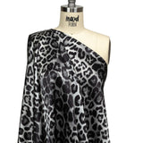 Mood Exclusive Italian Black and Gray Leopard Printed Silk Charmeuse