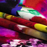 Mood Exclusive Italian Rainbow Floral Splash Silk Charmeuse