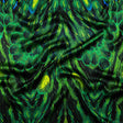 Mood Exclusive Italian Green and Black Feathered Chevrons Silk Charmeuse Panel