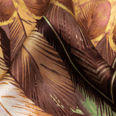 Mood Exclusive Italian Cream Blush and Sage Feathered Chevrons Silk Charmeuse Panel