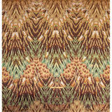 Mood Exclusive Italian Cream Blush and Sage Feathered Chevrons Silk Charmeuse Panel