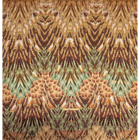 Mood Exclusive Italian Cream Blush and Sage Feathered Chevrons Silk Charmeuse Panel