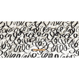 Mood Exclusive Italian Blanc de Blanc and Caviar Calligraphic Squiggles Silk Charmeuse