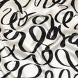 Mood Exclusive Italian Blanc de Blanc and Caviar Calligraphic Squiggles Silk Charmeuse