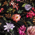 Mood Exclusive Italian Black, Pink and Green Floral Silk Charmeuse