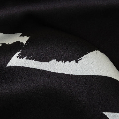 Mood Exclusive Italian White and Black Brushstrokes Silk Charmeuse