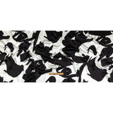 Mood Exclusive Italian White and Black Brushstrokes Silk Charmeuse