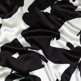 Mood Exclusive Italian White and Black Brushstrokes Silk Charmeuse