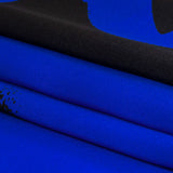 Mood Exclusive Italian Royal Blue and Black Brushstrokes Silk Charmeuse