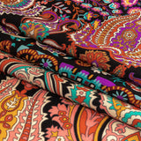 Mood Exclusive Italian Red, Green and Pink Medallion Silk Charmeuse Panel