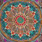 Mood Exclusive Italian Red, Green and Pink Medallion Silk Charmeuse Panel