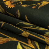 Mood Exclusive Italian Kombu Green, Red and Golden Yellow Botanical Silk Charmeuse