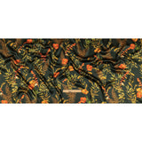 Mood Exclusive Italian Kombu Green, Red and Golden Yellow Botanical Silk Charmeuse