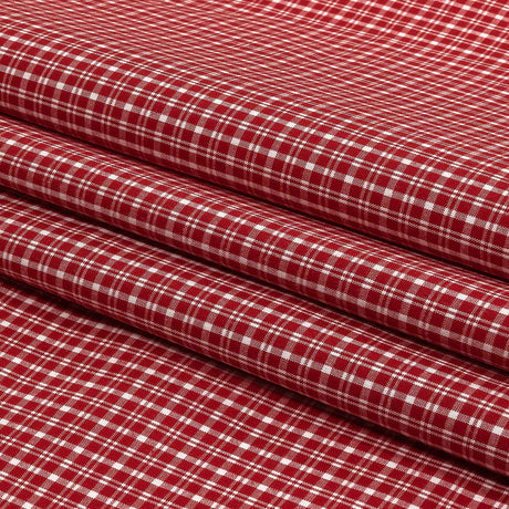 Pima Cotton Shirting - Red and White Plaid