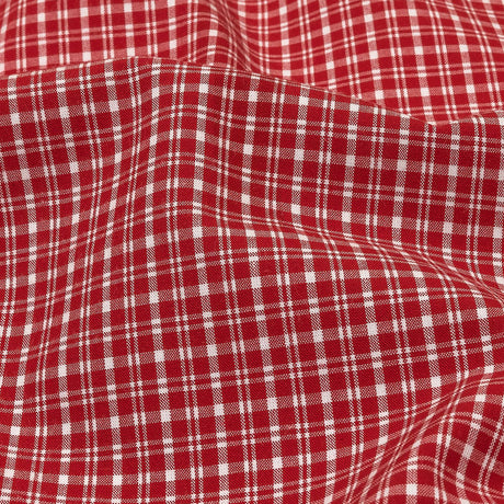 Pima Cotton Shirting - Red and White Plaid