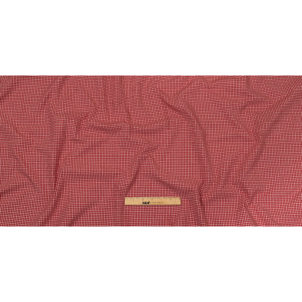 Pima Cotton Shirting - Red and White Plaid