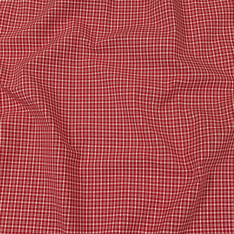 Pima Cotton Shirting - Red and White Plaid