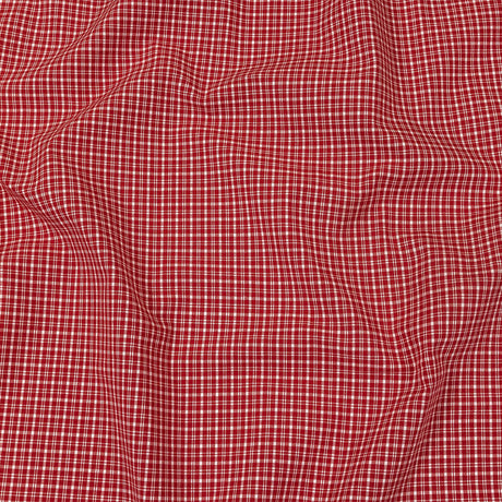 Pima Cotton Shirting - Red and White Plaid