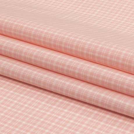 Pima Cotton Shirting - Pink and White Plaid