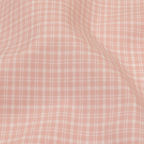 Pima Cotton Shirting - Pink and White Plaid